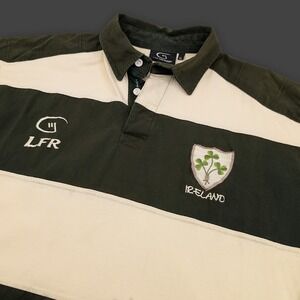 LFR‎ Live For Rugby Ireland Rugby Shirt Mens Size XL Green Cream Long Sleeve